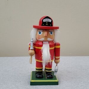 Red Firefighter Nutcracker Figurine